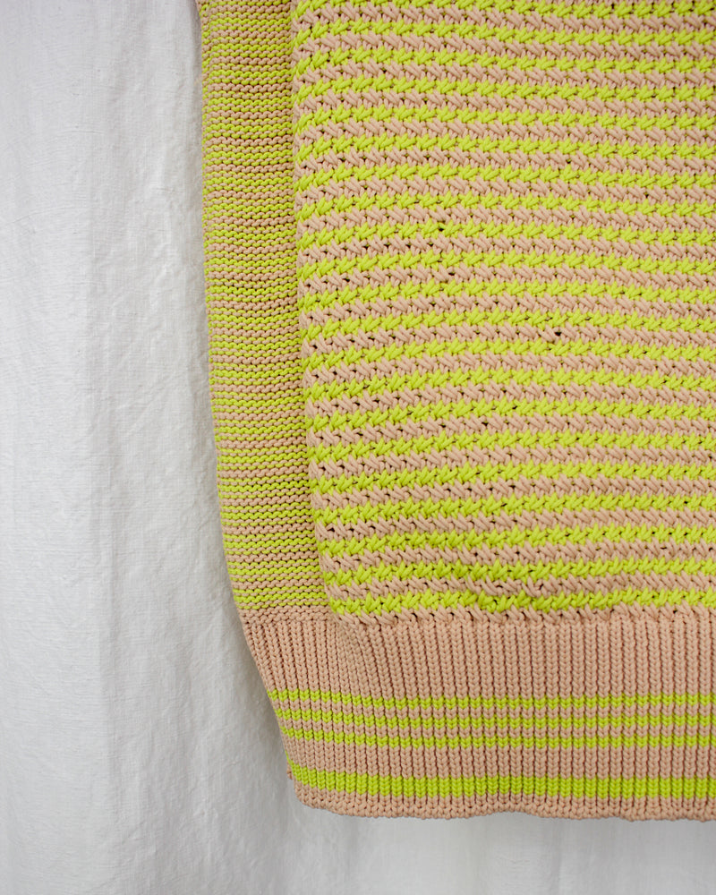 WALES BONNER / UNITY VEST - Lime And Beige (MS24KN05-PL04-1670)