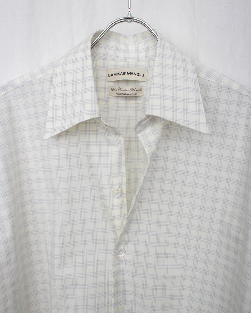 OFF WHITE GREY CHECKS NORMAL SHIRT (CM-FIG-02A) Off White