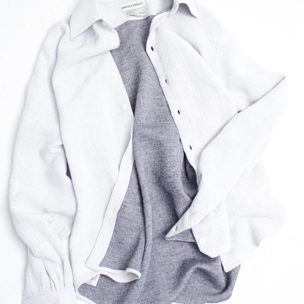 CAMISAS MANOLO / NORMAL SHIRT (26010601) White/Black – Mukta / Sal