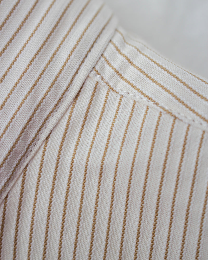 WHITE OCHER STRIPES NORMAL SHIRT (CM-FIG-02C) White