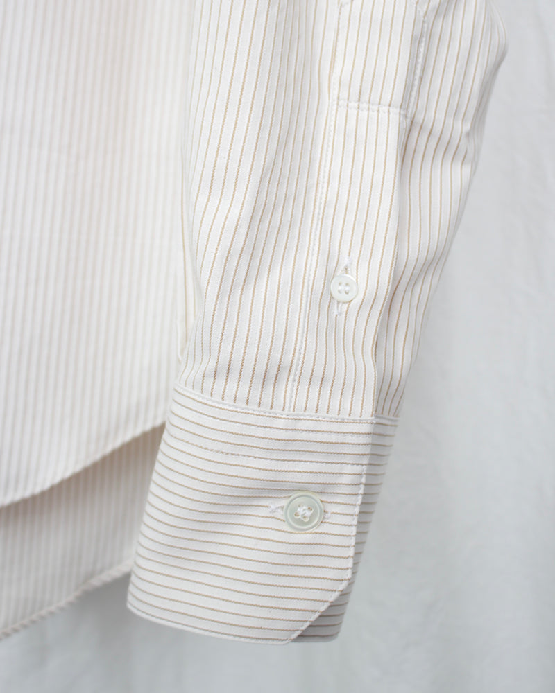 WHITE OCHER STRIPES NORMAL SHIRT (CM-FIG-02C) White