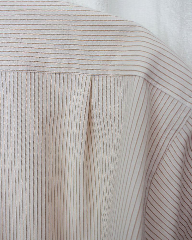 WHITE OCHER STRIPES NORMAL SHIRT (CM-FIG-02C) White