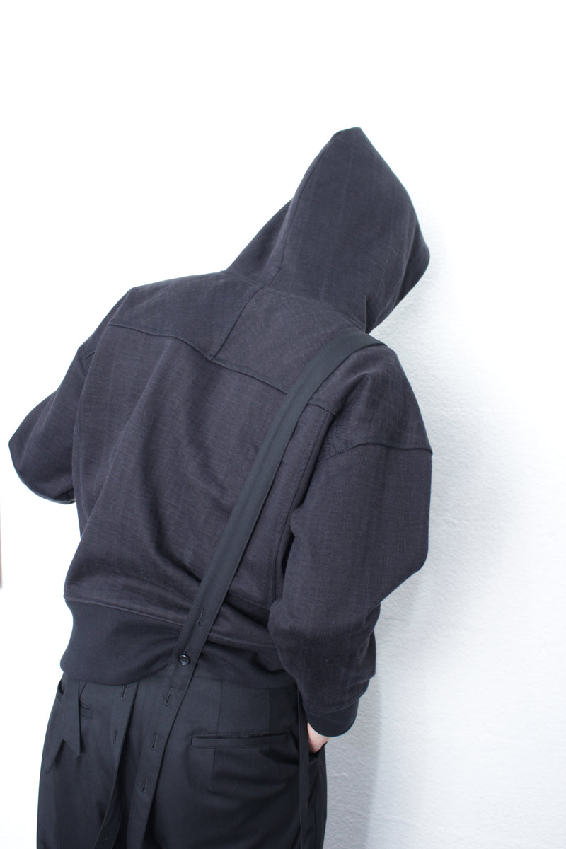 CLASS / LOOP WHEEL BOXY HOODIE - Black (CCFA09UNI)