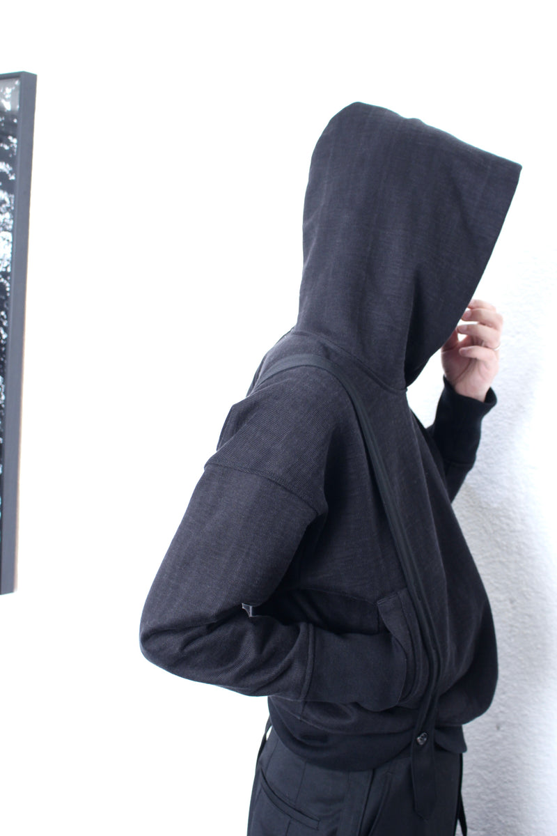 CLASS / LOOP WHEEL BOXY HOODIE - Black (CCFA09UNI)