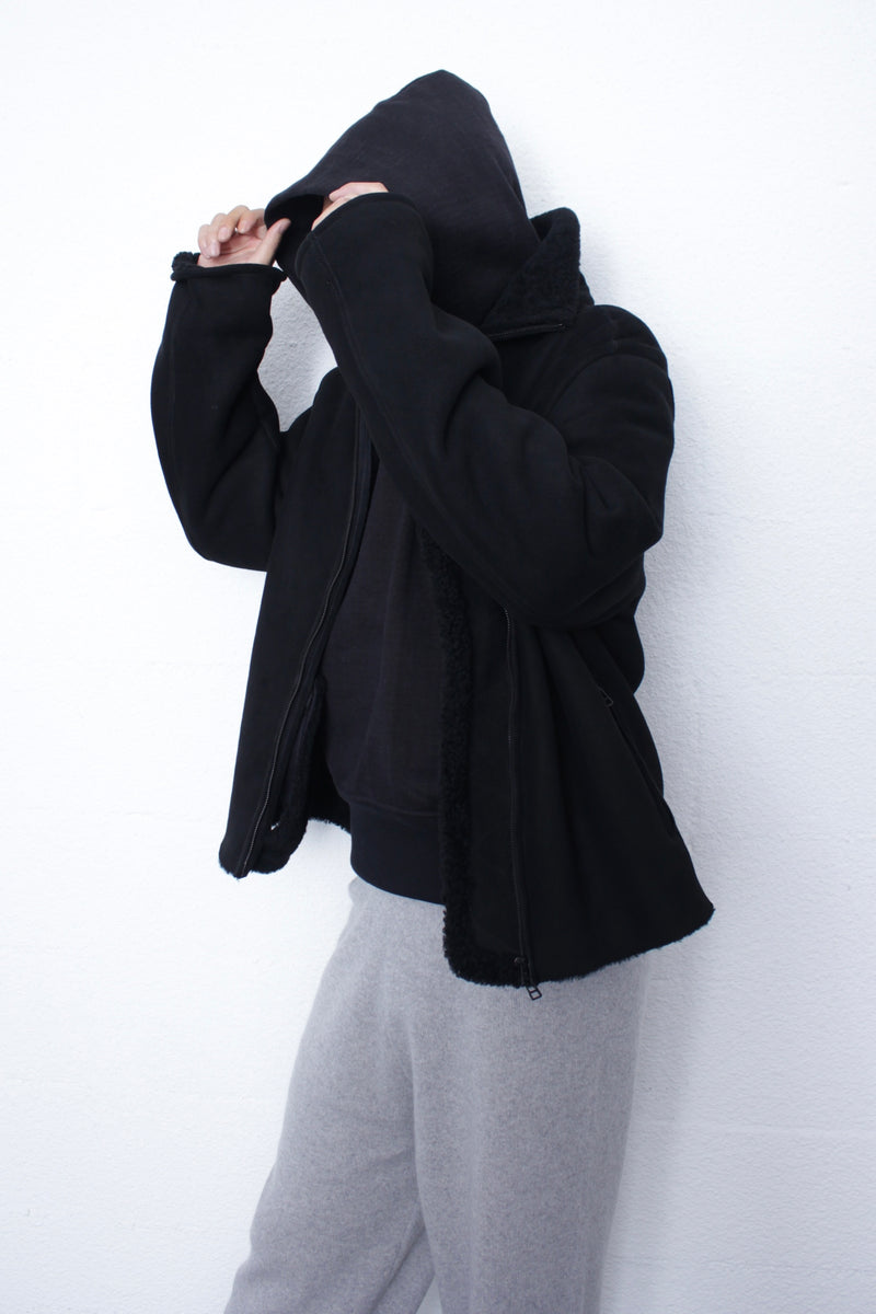 CLASS / LOOP WHEEL BOXY HOODIE - Black (CCFA09UNI)