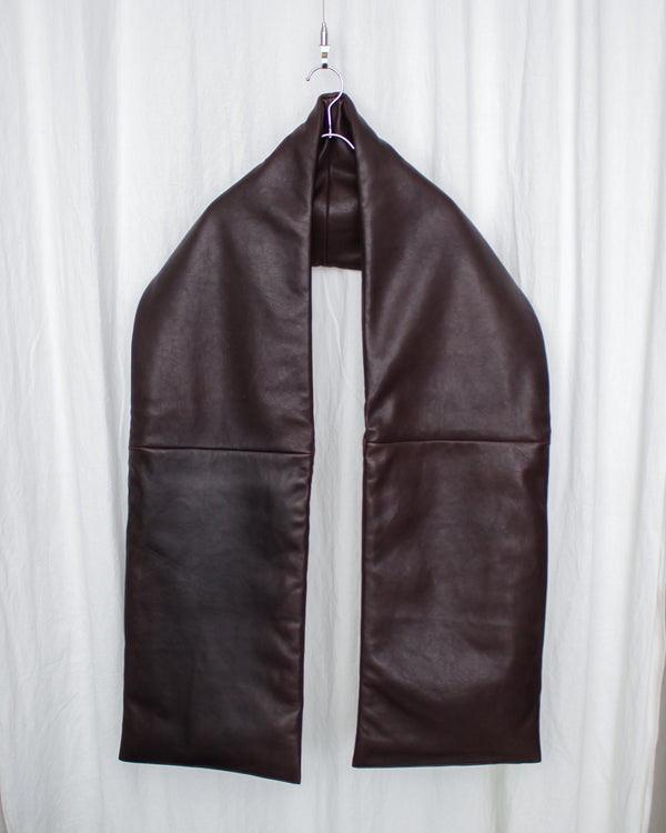 GABRIELA COLL GARMENTS / NO.110 LEATHER PADDED POCKET SCARF - Brown (S7-110)