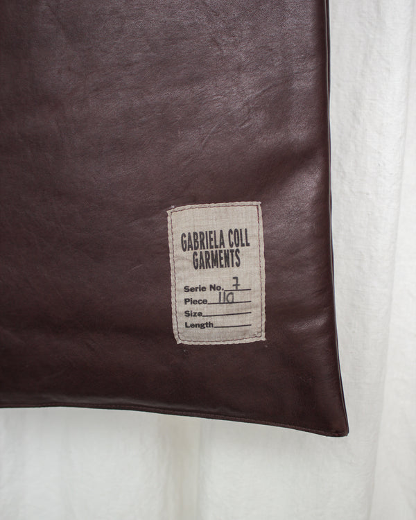 GABRIELA COLL GARMENTS / NO.110 LEATHER PADDED POCKET SCARF - Brown (S7-110)