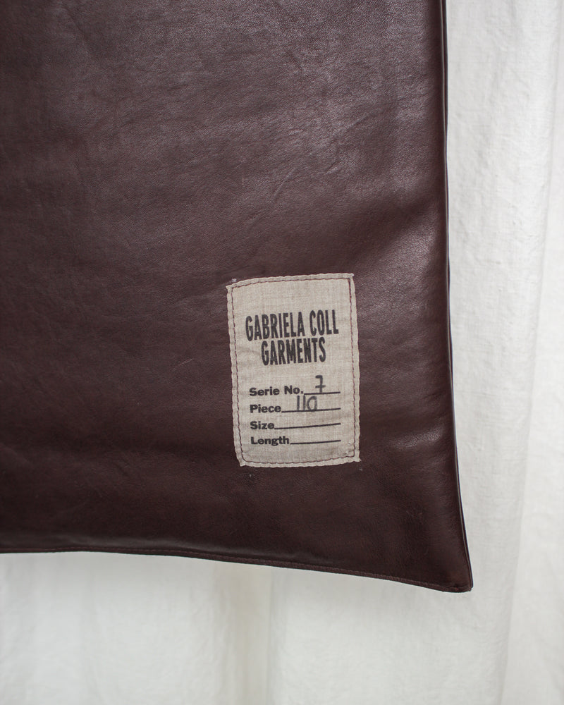 GABRIELA COLL GARMENTS / NO.110 LEATHER PADDED POCKET SCARF - Brown (S7-110)