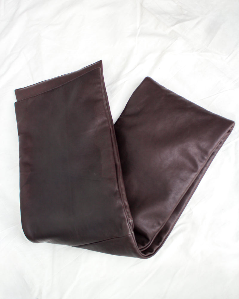 GABRIELA COLL GARMENTS / NO.110 LEATHER PADDED POCKET SCARF - Brown (S7-110)