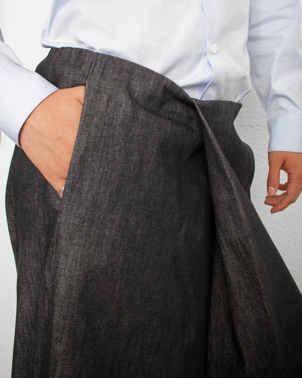 GABRIELA COLL GARMENTS / NO.316 CROSSED SKIRT - Black (S17-316)