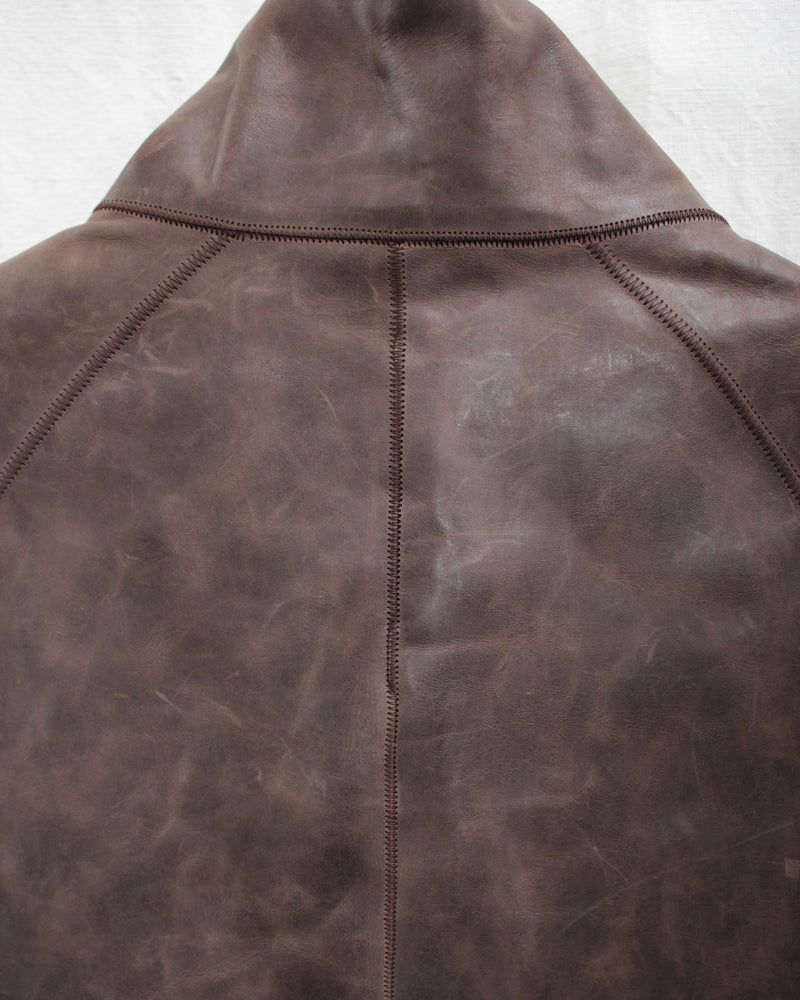 << Re: >> COCOON GILET (OA-AW20-LEATHER-103-01) Brown