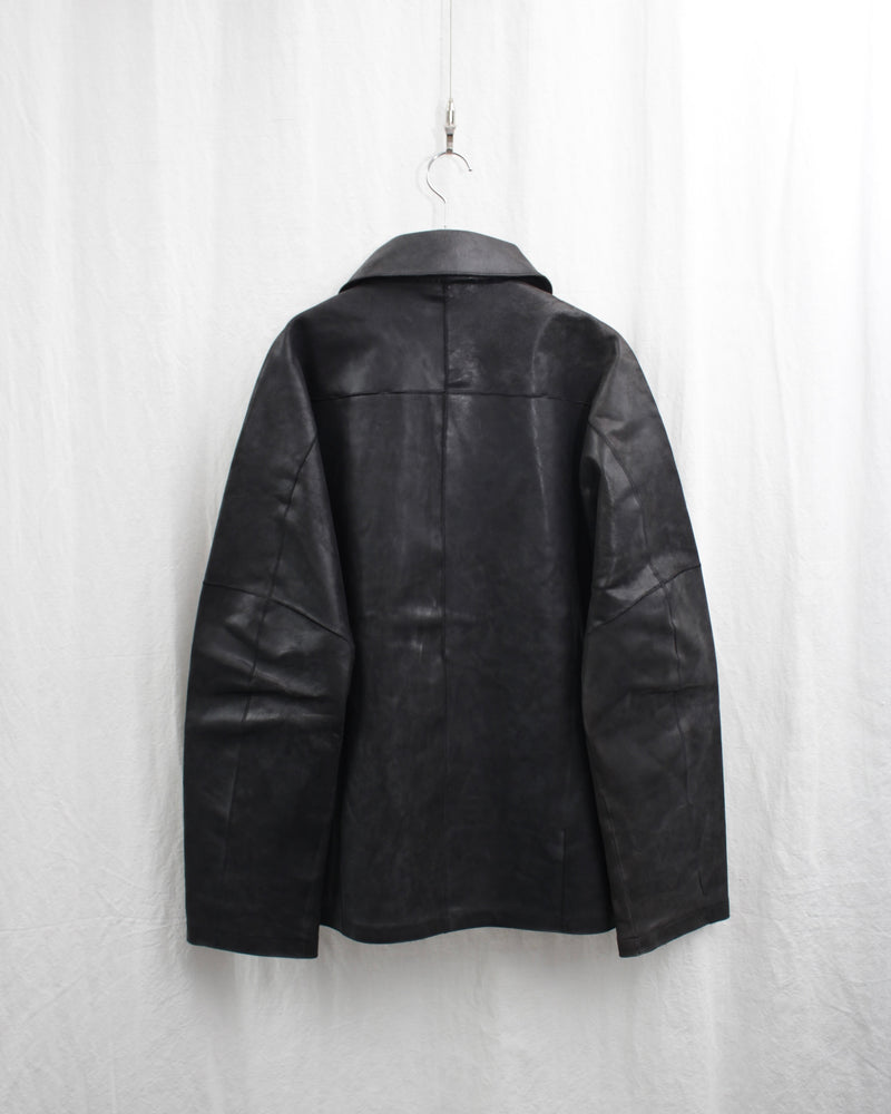 << Re: >> ASSEMBLED LEATHER JACKET (OA-AW20-LEATHER-101-01) Black