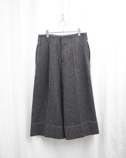 << Re: >> WIDE CROPPED TROUSERS (OA-AW21-TRS-102-01) Grey Herringbone