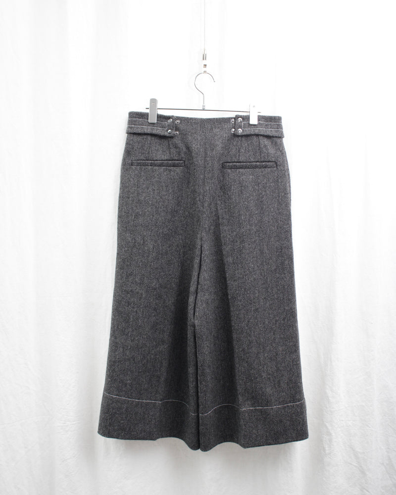 << Re: >> WIDE CROPPED TROUSERS (OA-AW21-TRS-102-01) Grey Herringbone