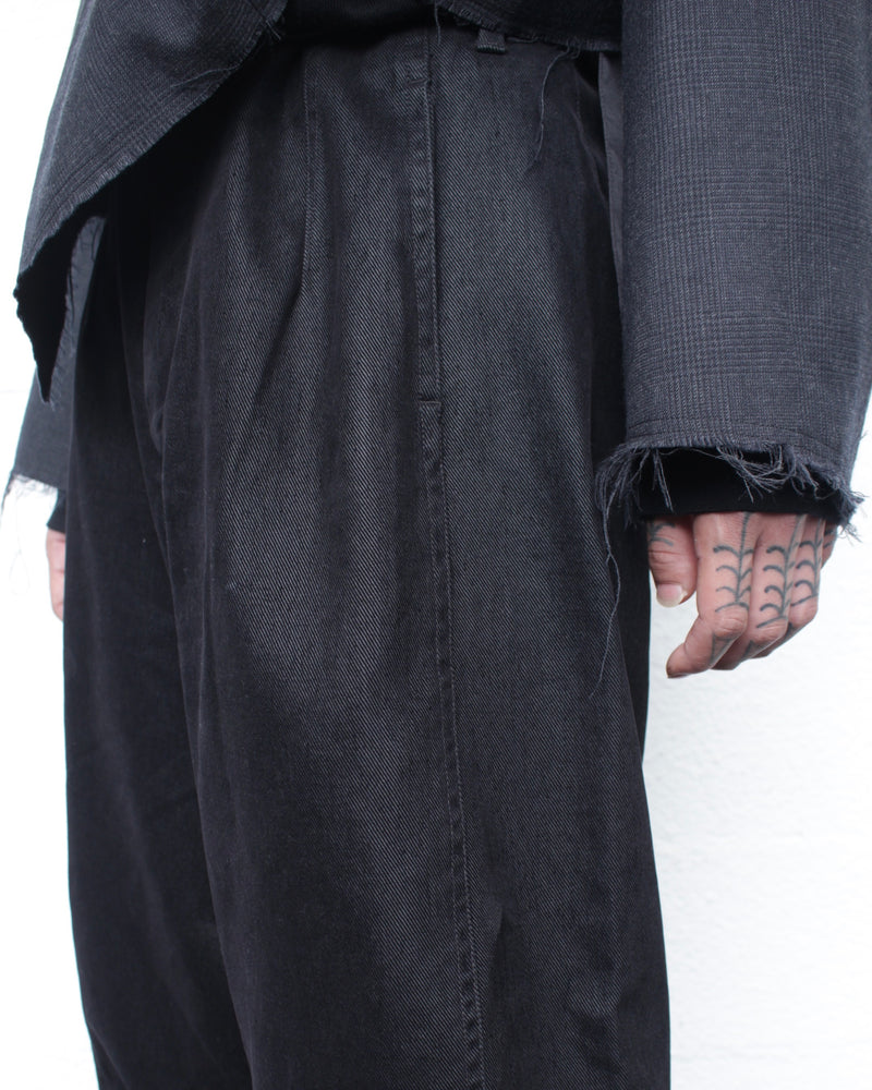OMAR AFRIDI / WASHED PINA TROUSERS - Black (OA-AW25-TRS-103-01)
