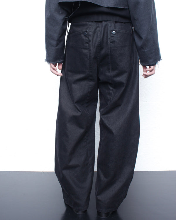 OMAR AFRIDI / WASHED PINA TROUSERS - Black (OA-AW25-TRS-103-01)