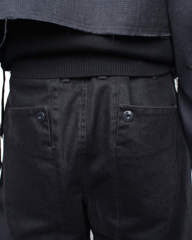OMAR AFRIDI / WASHED PINA TROUSERS - Black (OA-AW25-TRS-103-01)