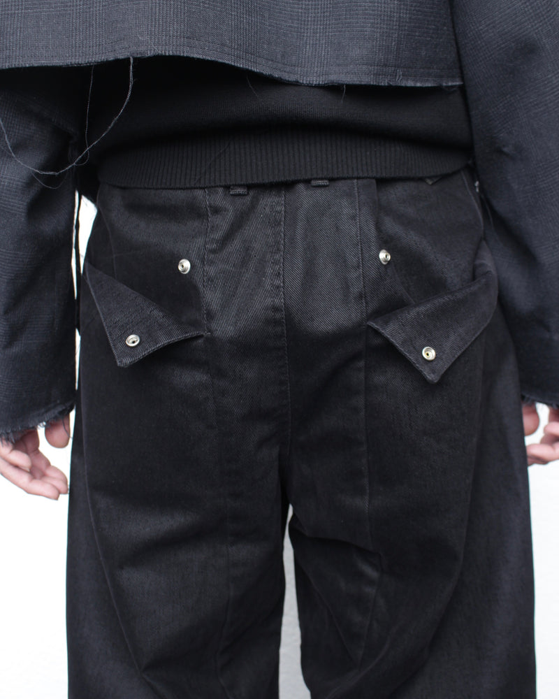 OMAR AFRIDI / WASHED PINA TROUSERS - Black (OA-AW25-TRS-103-01)