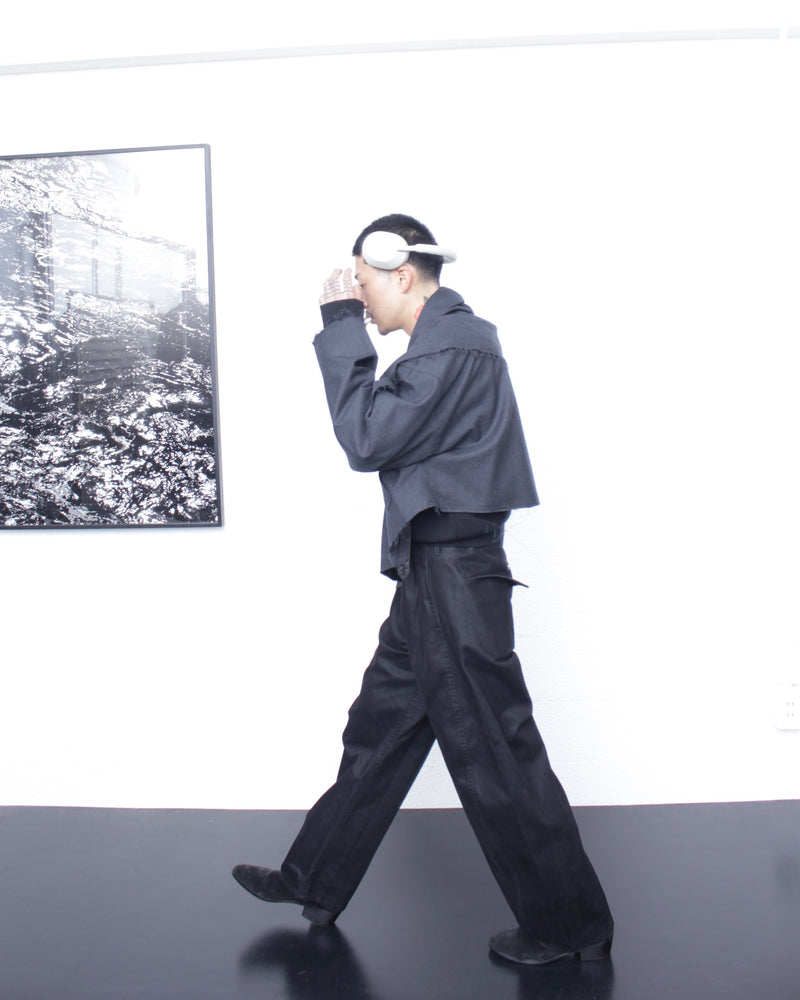 OMAR AFRIDI / WASHED PINA TROUSERS - Black (OA-AW25-TRS-103-01)