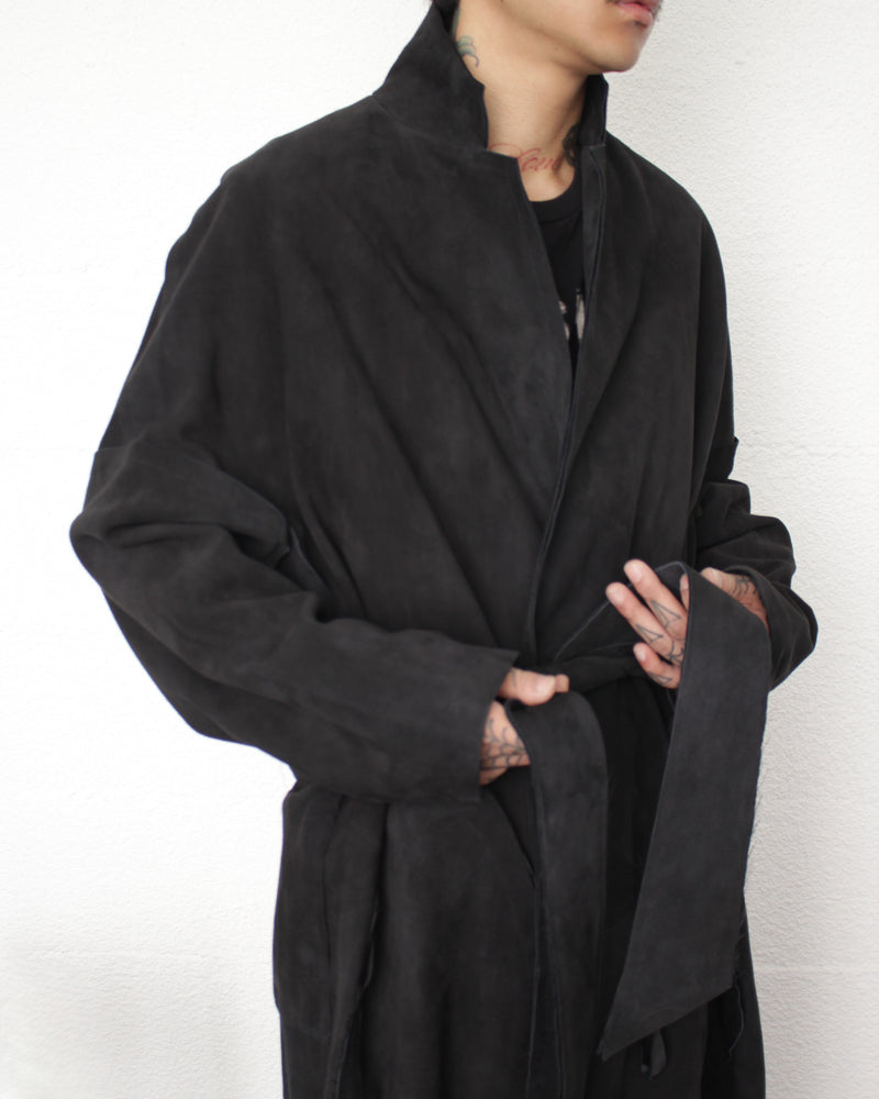 SULVAM / CLASSIC LEATHER GOWN COAT - Black (M-L01-900)