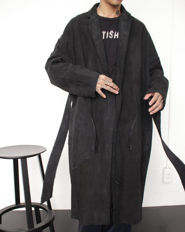 SULVAM / CLASSIC LEATHER GOWN COAT - Black (M-L01-900)