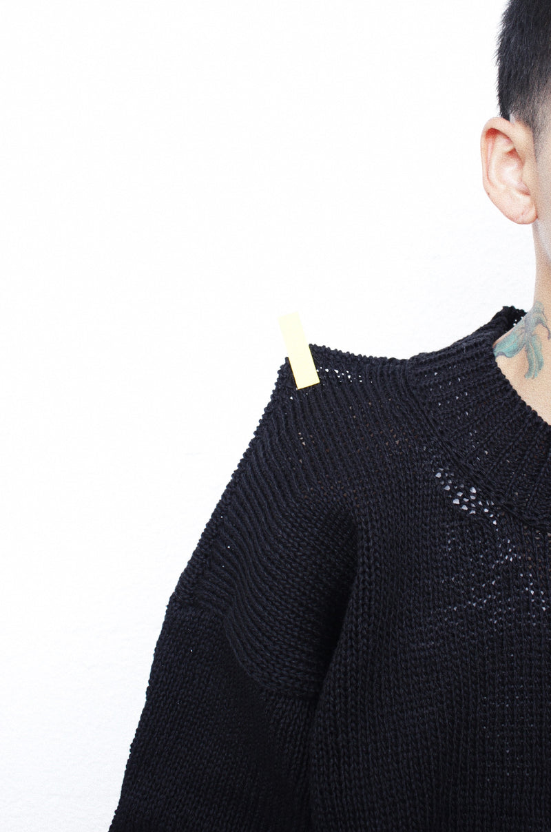 CLASS / 3G PLAIN STITCH SWEATER - Black (CCFA19UNI)