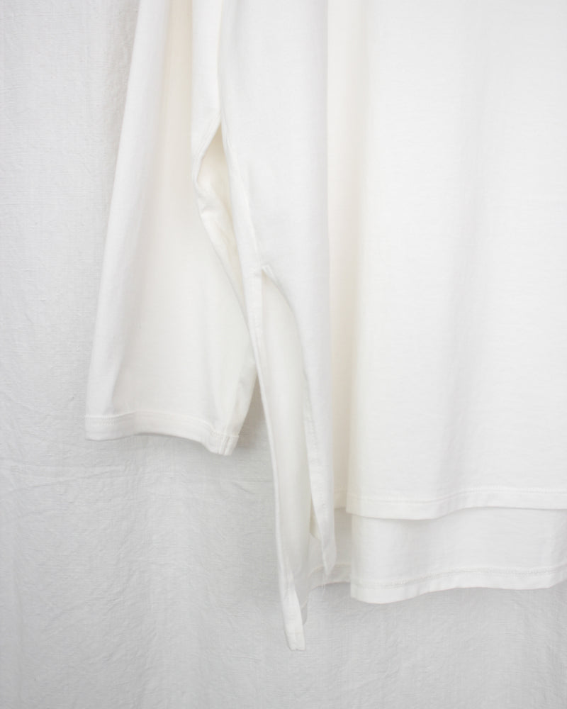 MATSUFUJI / HENLEY NECK LONG SLEEVE SHIRT - White (M241-0703)