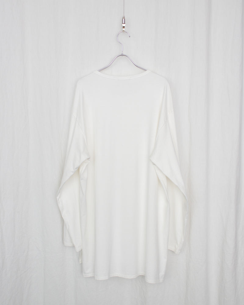 MATSUFUJI / HENLEY NECK LONG SLEEVE SHIRT - White (M241-0703)