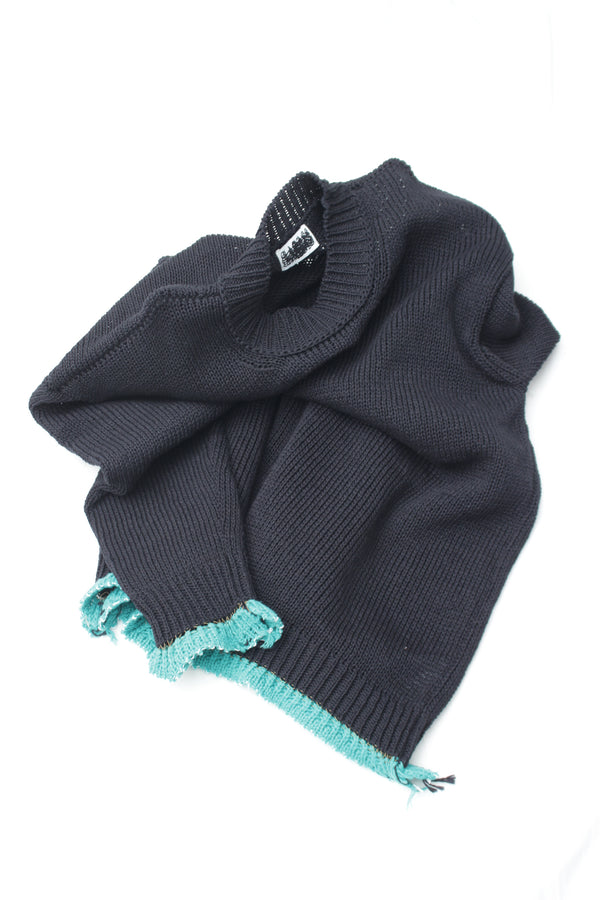 CLASS / 3G PLAIN STITCH SWEATER - Black (CCFA19UNI)