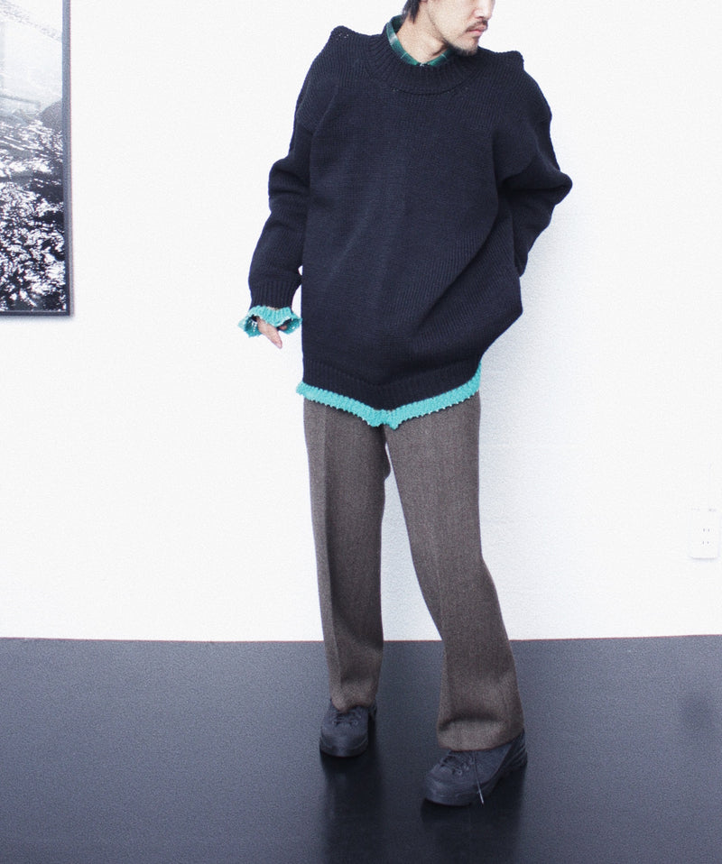 CLASS / 3G PLAIN STITCH SWEATER - Black (CCFA19UNI)