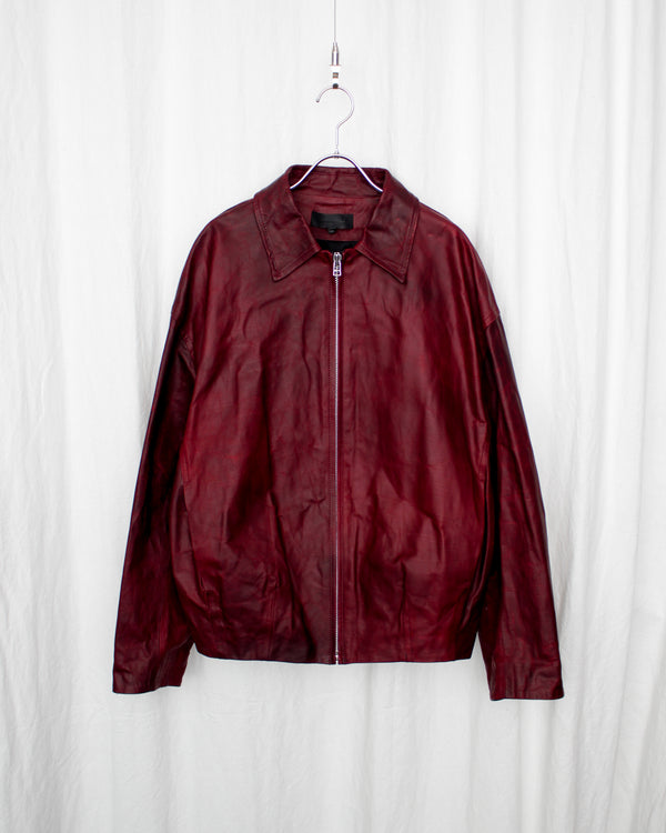 OMAR AFRIDI / BUD BLOUSON - Burgundy (OA-AW25-LTH-103-02)