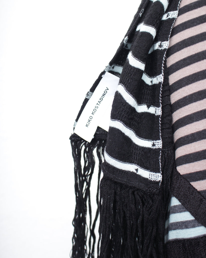 Kiko kostadinov スカーフ KIKO KOSTADINOV WESSEX' COTTON BLEND KNIT SCARF WITH BROOCH