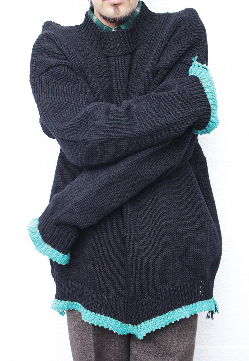 CLASS / 3G PLAIN STITCH SWEATER - Black (CCFA19UNI)