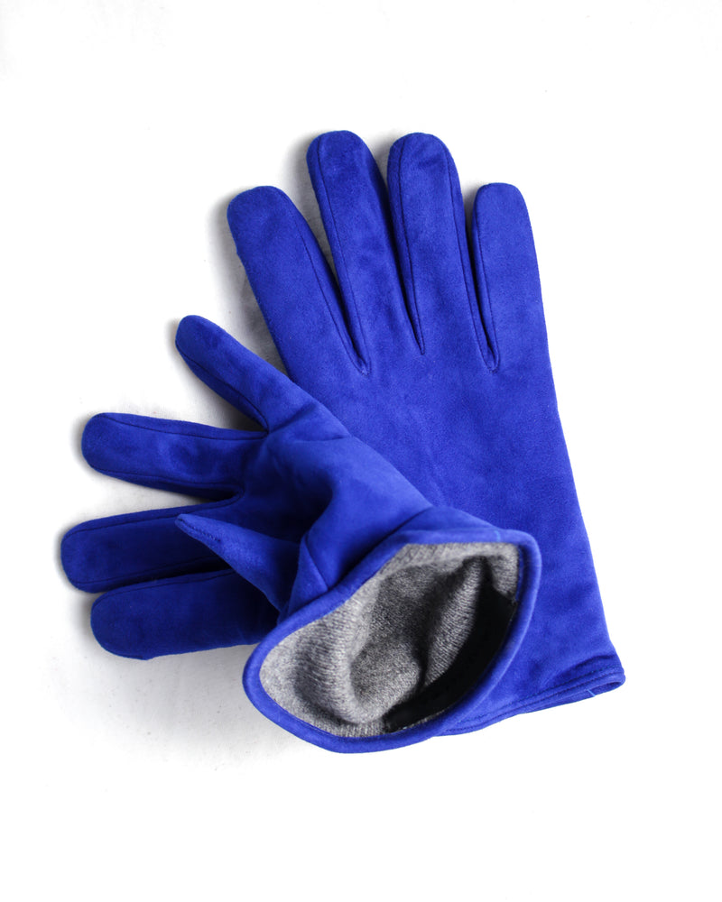 OMAR AFRIDI / SUEDE CURVED GLOVES - Royal×Lgrey (OA-AW25-ACC-102-07-MKT)