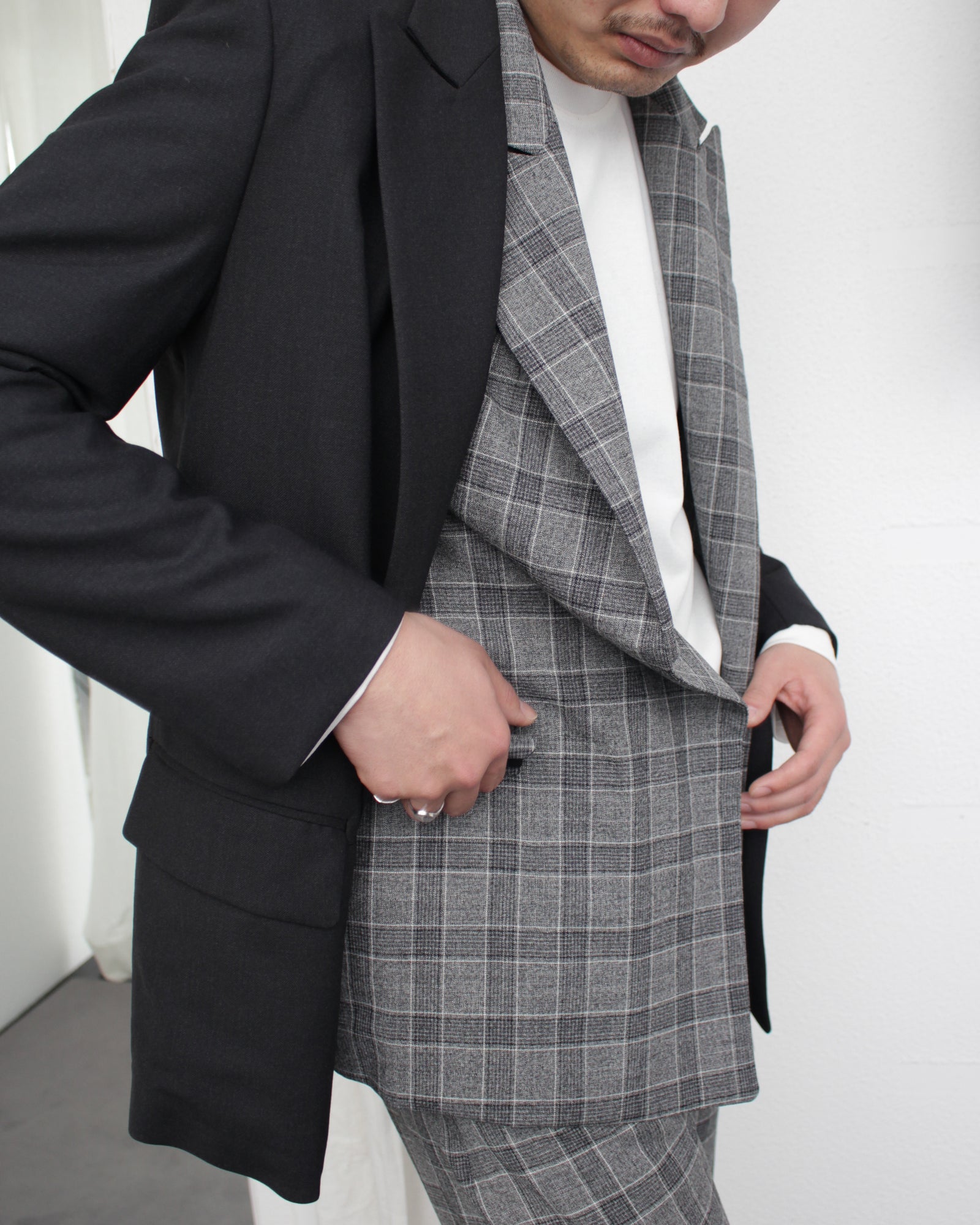 CLASS クラス 通販 GLENCHECK BUTTONLESS JACKET (CCFS04UNI) Grey