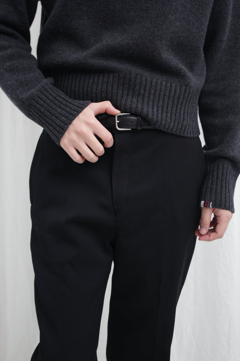 DOUBLE FACE FLAIRE TROUSERS (BR58-AW24) Black (Reversible:Gray)