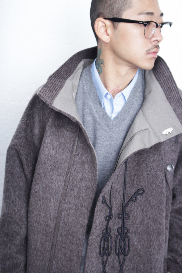 KIKO KOSTADINOV / KORMOS MILITARY COAT - Washed Brown/Slate Grey (KKAW25C01-44)