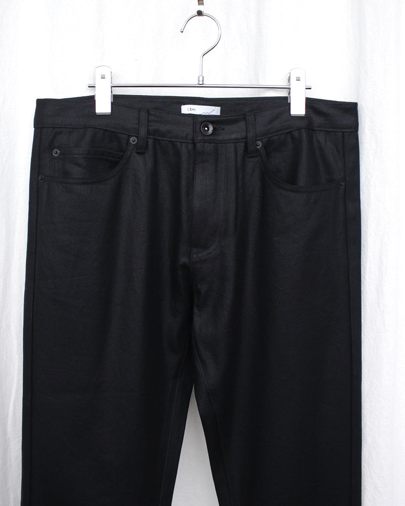 I SHII / 4-POCKET WAXED DENIM - Black (i SHII-01)