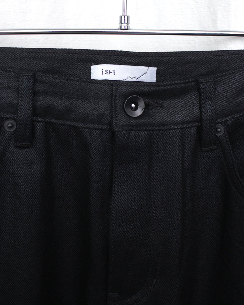 I SHII / 4-POCKET WAXED DENIM - Black (i SHII-01)