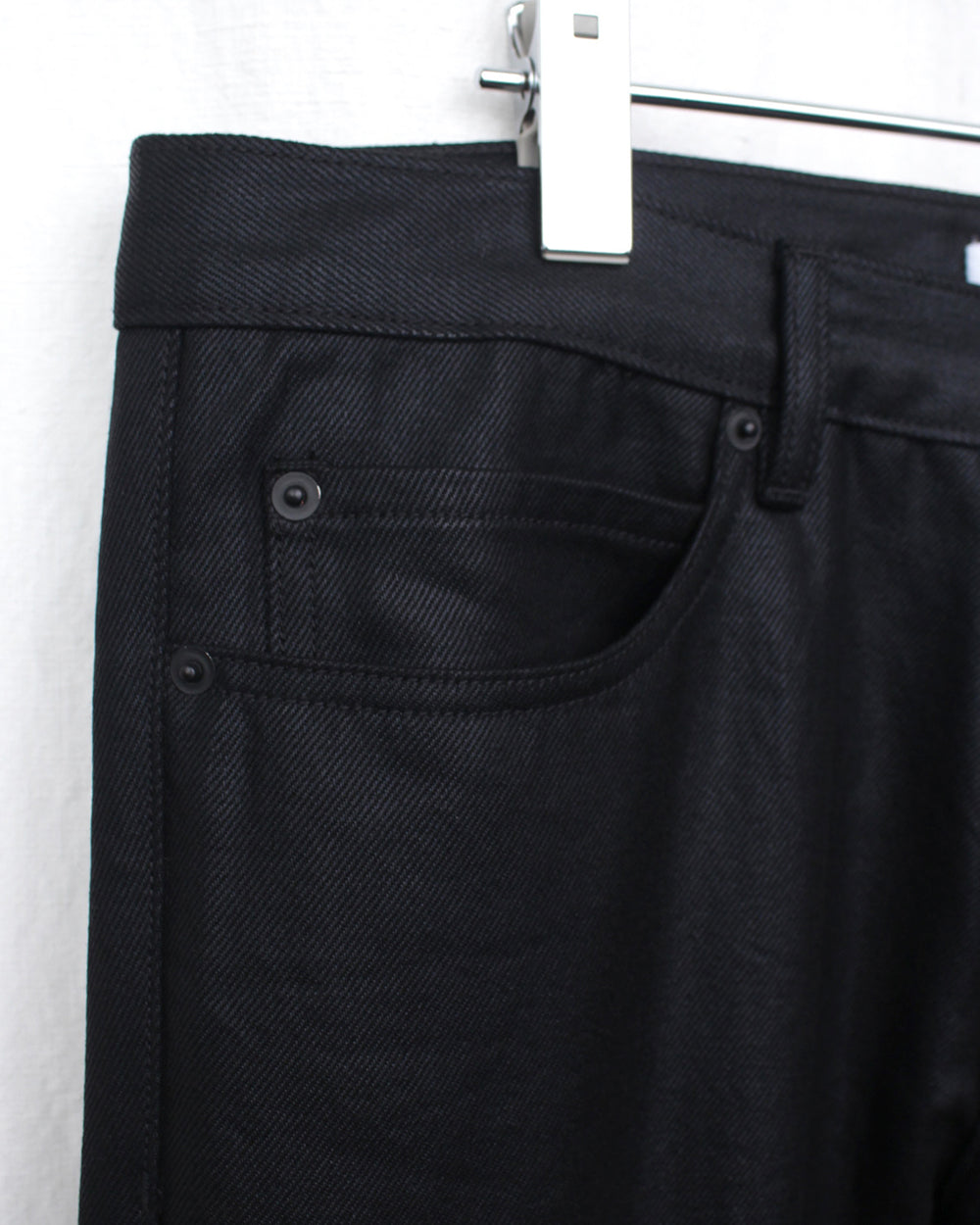 I SHII / 4-POCKET WAXED DENIM (I SHII-01) Black – Mukta / Sal