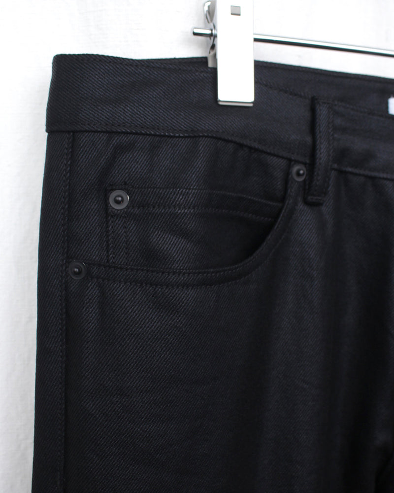 I SHII / 4-POCKET WAXED DENIM - Black (i SHII-01)