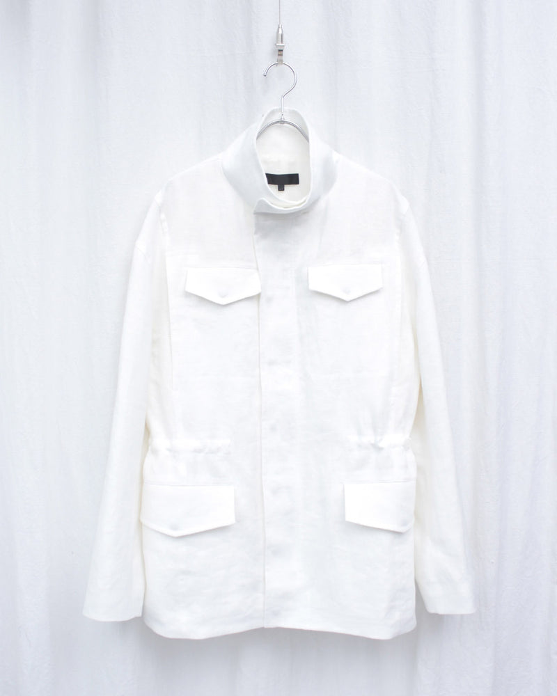 OMAR AFRIDI / ARNATT JACKET WHITE LINEN - White (OA-SS26-BZ-102
