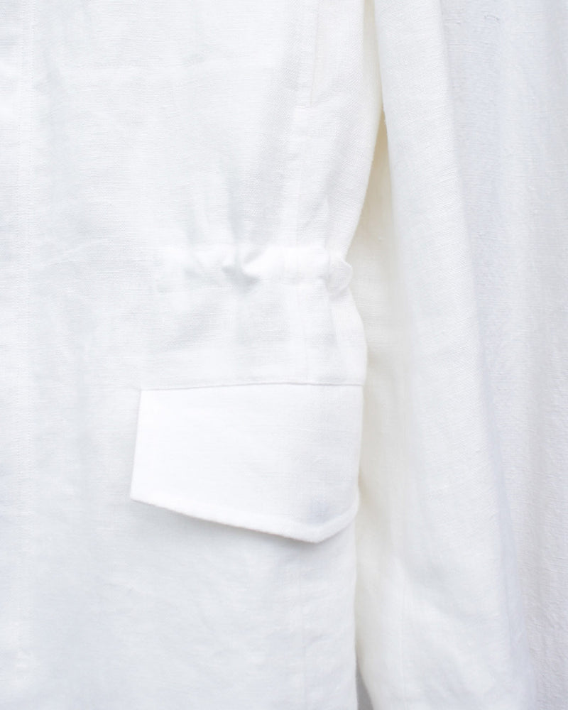OMAR AFRIDI / ARNATT JACKET WHITE LINEN - White (OA-SS26-BZ-102