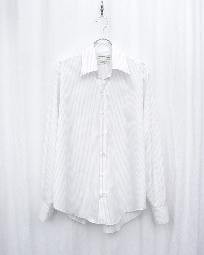 CAMISAS MANOLO / NORMAL SHIRT (26000602) Off White Black Stripes