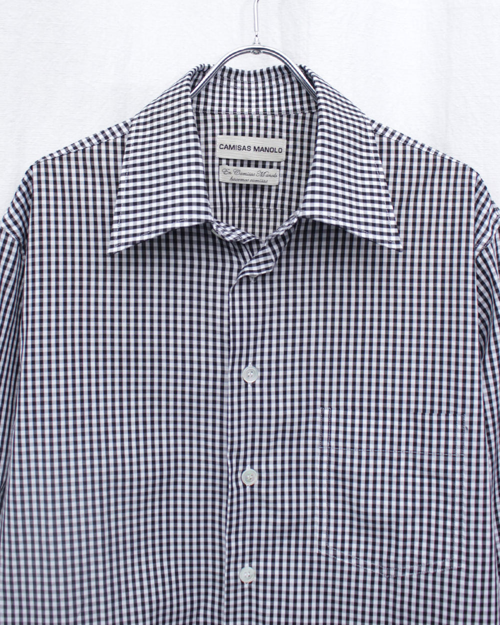 CAMISAS MANOLO / GINGHAM CHECK CAMPO SHIRT (26010201) Black/White