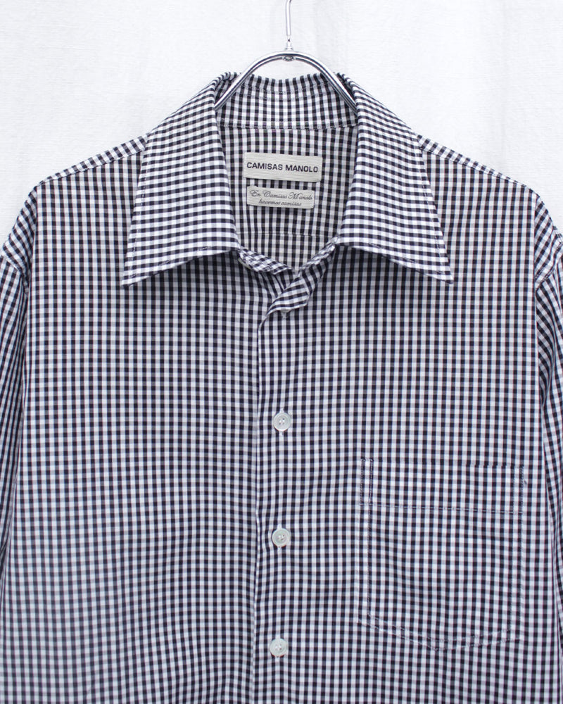 CAMISAS MANOLO / GINGHAM CHECK CAMPO SHIRT (26010201) Black/White