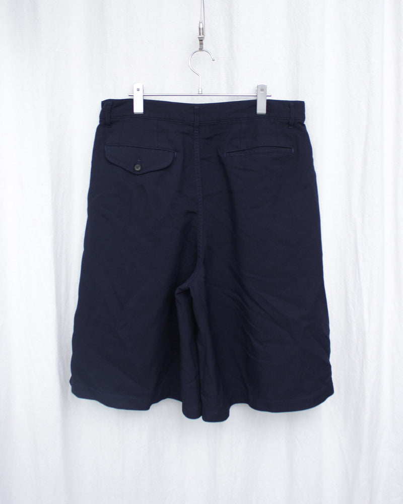 名作 COMME des GARCONS SHIRT ワイドショーツネイビー M COMME DES GARÇONS SHIRT / POLYESTER POPLIN GARMENT TREATED SHORTS