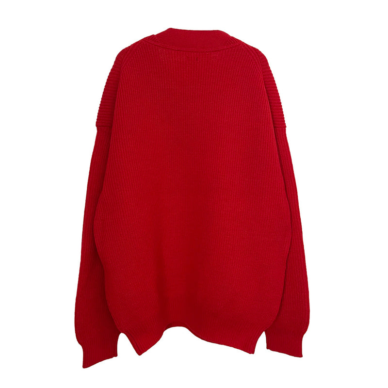 DOUBLE RIB WOOL SWEATER (TRENTE-NEUF-5-DRWS) Red