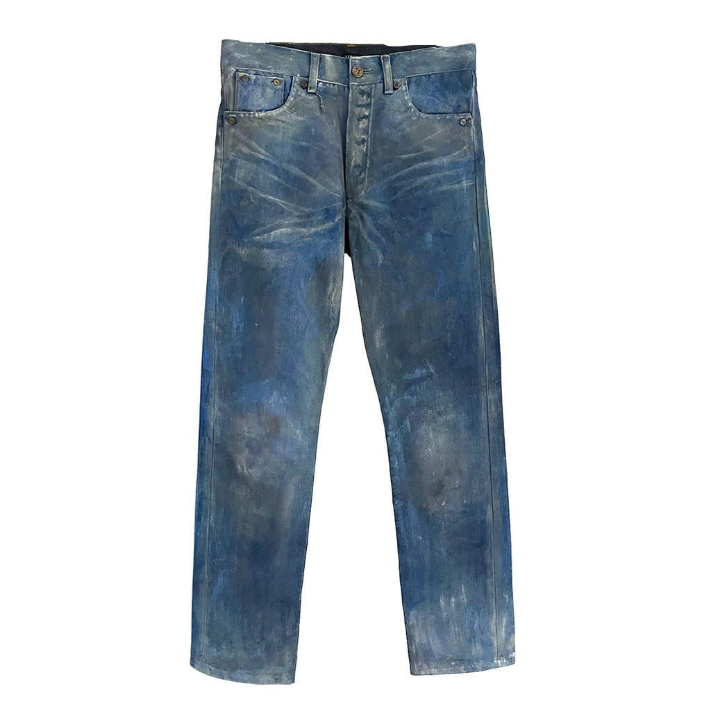 LES SIX レシス HAND PAINTED WOOL 501 DENIM PANTS