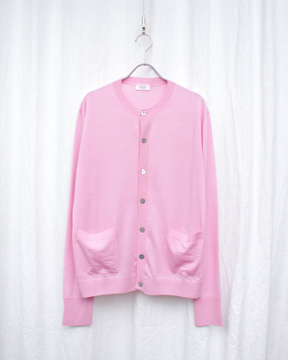 MANHOLE / HIGH GAUGE CREWNECK CARDIGAN (MNH24-001) Pink – Mukta / Sal